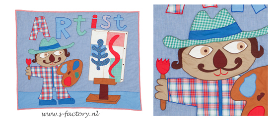 Katoenen  quilt 'Artist' voor jongens (Room Seven)